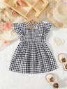 Blusa con Volantes y Estampado de Cuadros Luxeira