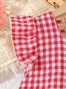 Blusa con Volantes y Estampado de Cuadros Luxeira