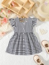 Blusa con Volantes y Estampado de Cuadros Luxeira