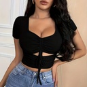 Camiseta Fruncida con Cordón Luxeira