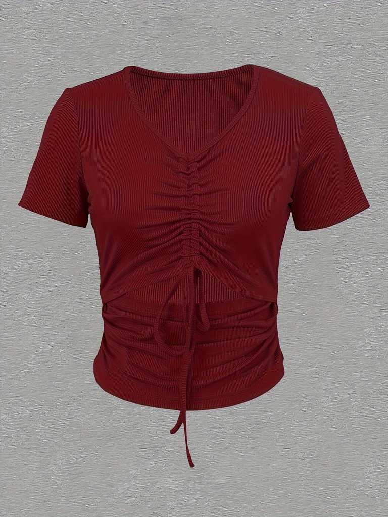 Camiseta Fruncida con Cordón Luxeira