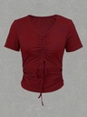 Camiseta Fruncida con Cordón Luxeira