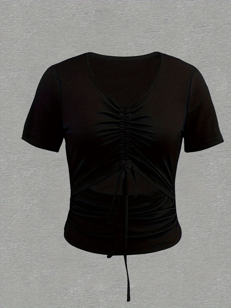 Camiseta Fruncida con Cordón Luxeira
