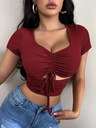 Camiseta Fruncida con Cordón Luxeira