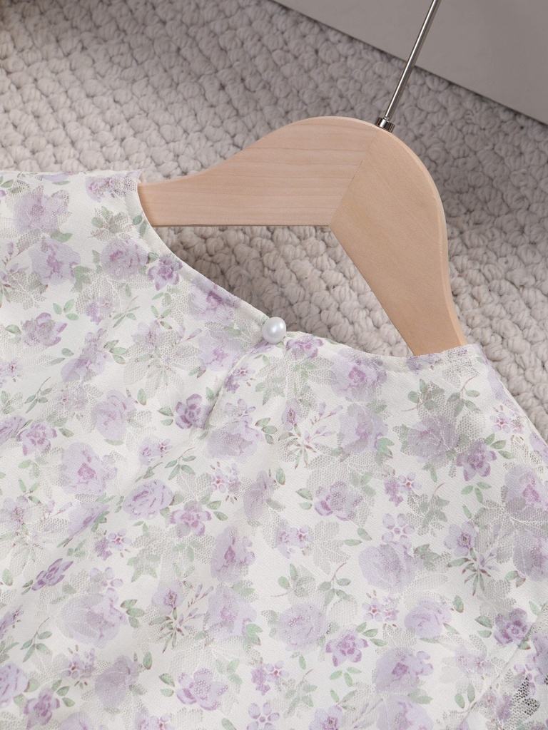 Blusa de Verano Floral con Mangas Acampanadas Luxeira