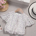 Blusa de Verano Floral con Mangas Acampanadas Luxeira