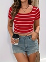 Top de Rayas con Cuello Redondo Luxeira