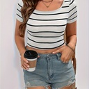 Top de Rayas con Cuello Redondo Luxeira