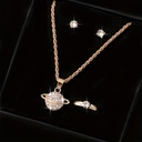 Set de 4 Piezas de Joyería: Collar, Pendientes y Anillo con Detalles de Vidrio