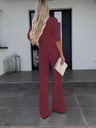 Conjunto de Dos Piezas: Top de Manga Corta con Cuello Redondo y Pantalones Rectos de Cintura Alta Luxeira