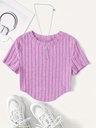 Top de Canalé Liso con Cuello Redondo Luxeira