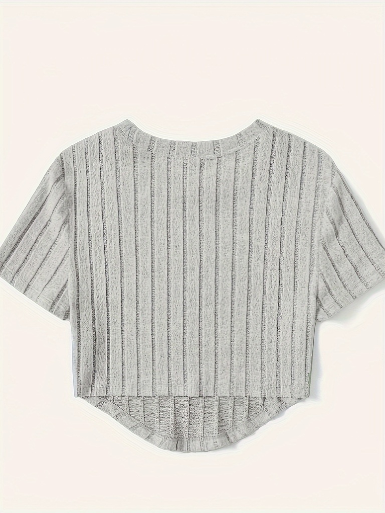 Top de Canalé Liso con Cuello Redondo Luxeira