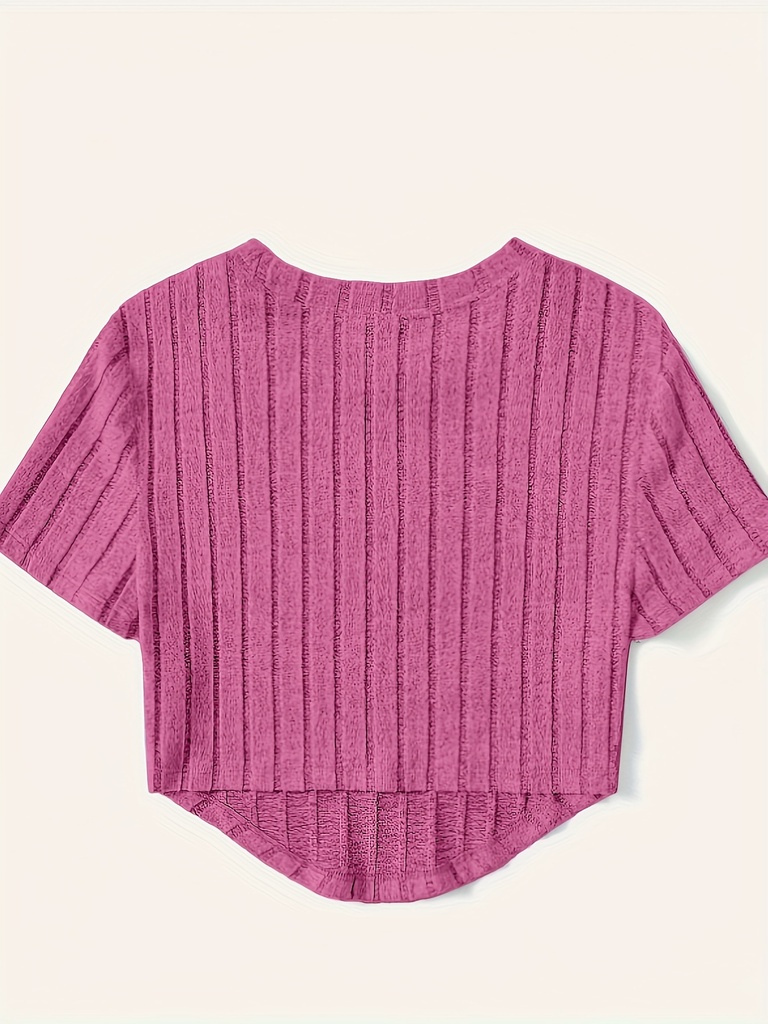 Top de Canalé Liso con Cuello Redondo Luxeira