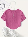 Top de Canalé Liso con Cuello Redondo Luxeira