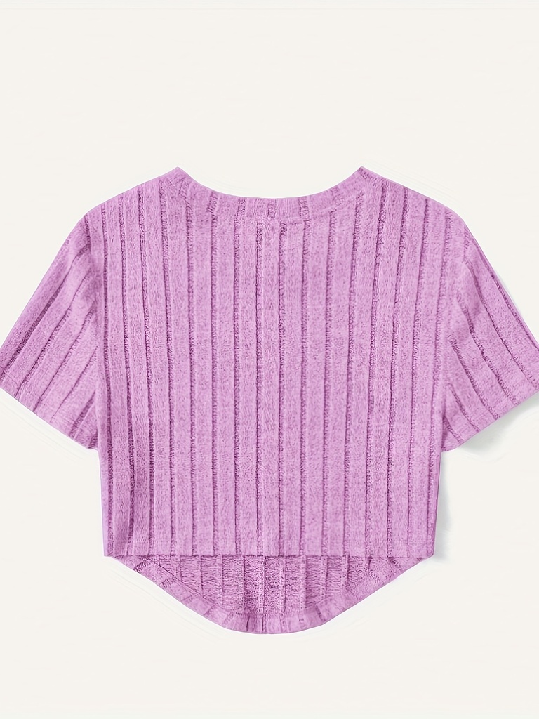 Top de Canalé Liso con Cuello Redondo Luxeira