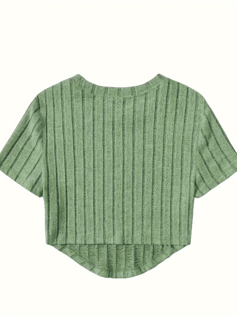 Top de Canalé Liso con Cuello Redondo Luxeira