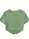 Top de Canalé Liso con Cuello Redondo Luxeira