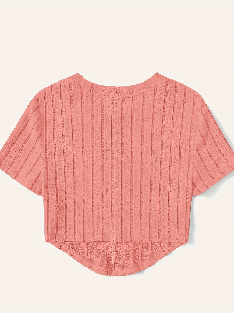 Top de Canalé Liso con Cuello Redondo Luxeira