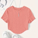 Top de Canalé Liso con Cuello Redondo Luxeira