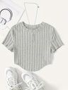 Top de Canalé Liso con Cuello Redondo Luxeira