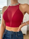 Top de Malla con Contraste y Tirantes Cruzados Luxeira