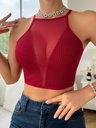 Top de Malla con Contraste y Tirantes Cruzados Luxeira