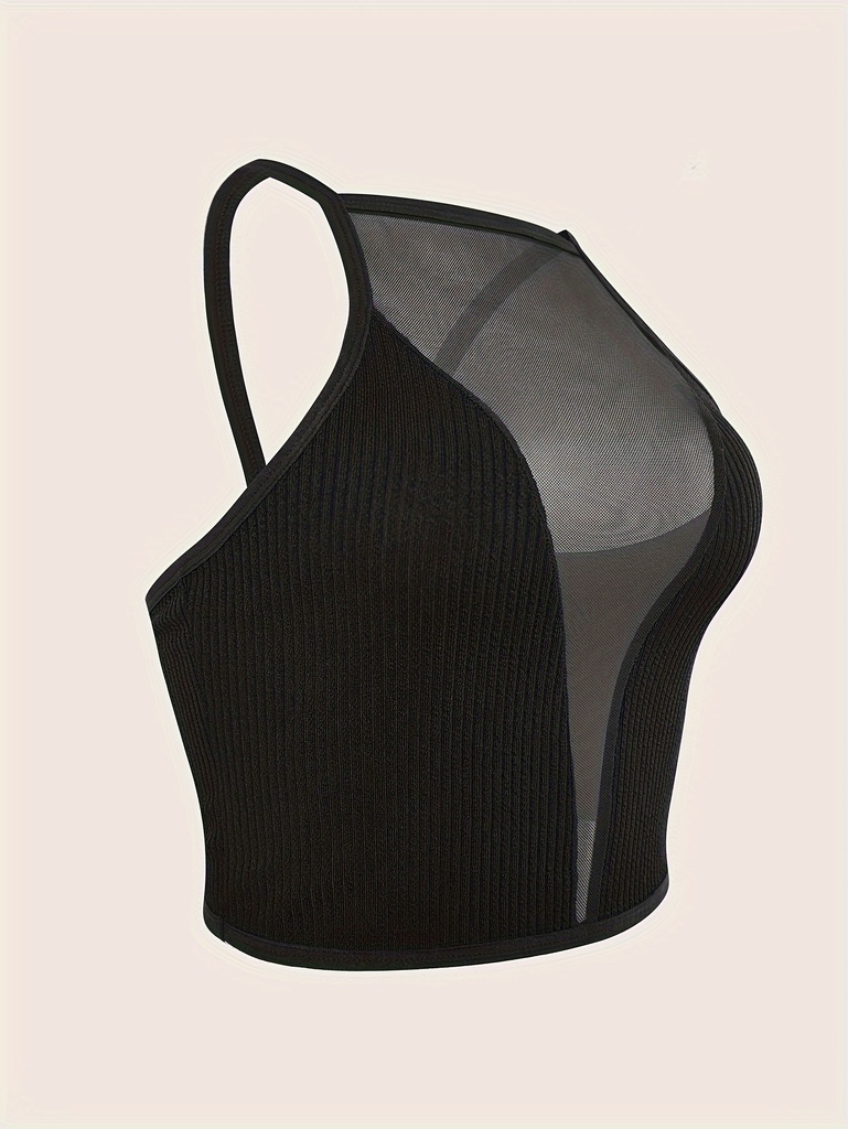 Top de Malla con Contraste y Tirantes Cruzados Luxeira