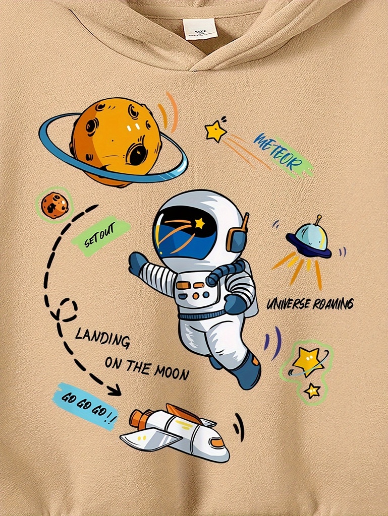 Sudadera con Capucha con Estampado de Astronauta y Planeta Luxeira