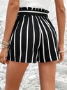 Shorts de Cintura Alta con Estampado de Rayas Luxeira