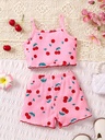 Conjunto de Camiseta y Short con Estampado de Flores Luxeira