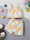 Conjunto de Camiseta y Short con Estampado de Flores Luxeira