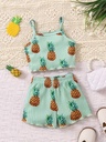 Conjunto de Camiseta y Short con Estampado de Flores Luxeira