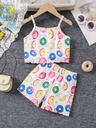 Conjunto de Camiseta y Short con Estampado de Flores Luxeira