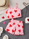 Conjunto de Camiseta y Short con Estampado de Flores Luxeira