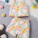 Conjunto de Camiseta y Short con Estampado de Flores Luxeira