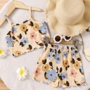 Conjunto de Camiseta y Short con Estampado de Flores Luxeira