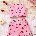 Conjunto de Camiseta y Short con Estampado de Flores Luxeira