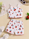 Conjunto de Camiseta y Short con Estampado de Flores Luxeira