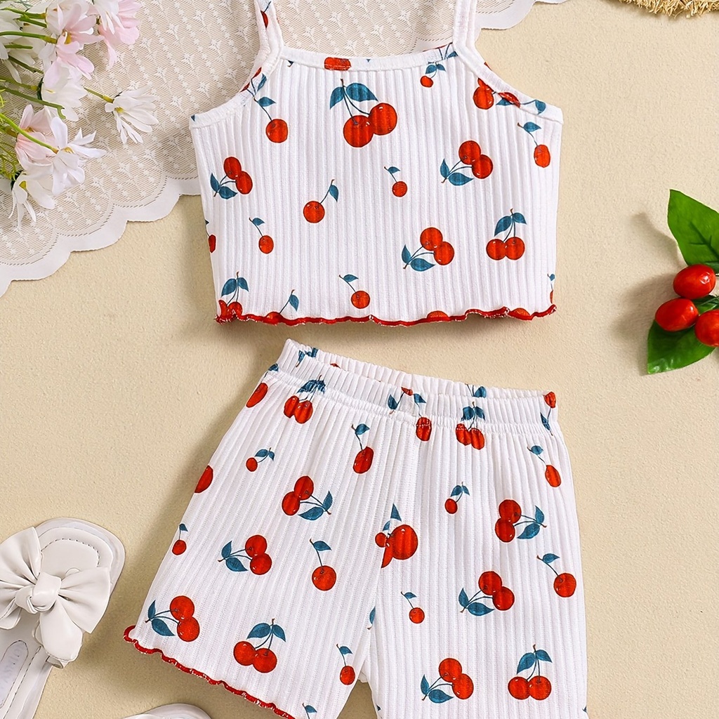 Conjunto de Camiseta y Short con Estampado de Flores Luxeira