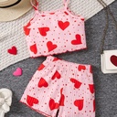 Conjunto de Camiseta y Short con Estampado de Flores Luxeira