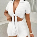 Conjunto de Short Texturizado y Top con Nudo Frontal Luxeira