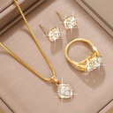 Set de 4 Piezas de Joyería: Collar, Pendientes y Anillo