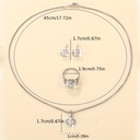 Set de 4 Piezas de Joyería: Collar, Pendientes y Anillo