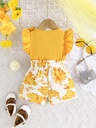 Conjunto de Top con Lazo y Shorts con Estampado Floral Luxeira