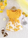 Conjunto de Top con Lazo y Shorts con Estampado Floral Luxeira