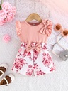 Conjunto de Top con Lazo y Shorts con Estampado Floral Luxeira