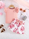 Conjunto de Top con Lazo y Shorts con Estampado Floral Luxeira