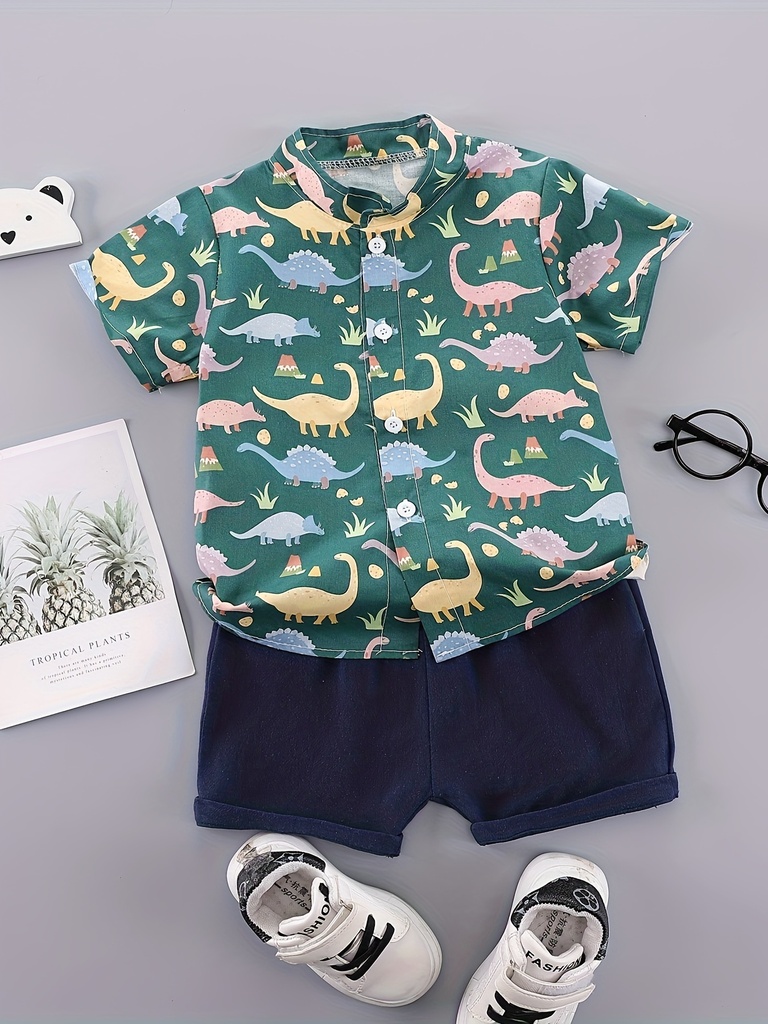 Conjunto de Camisa de Dinosaurios y Short Luxeira