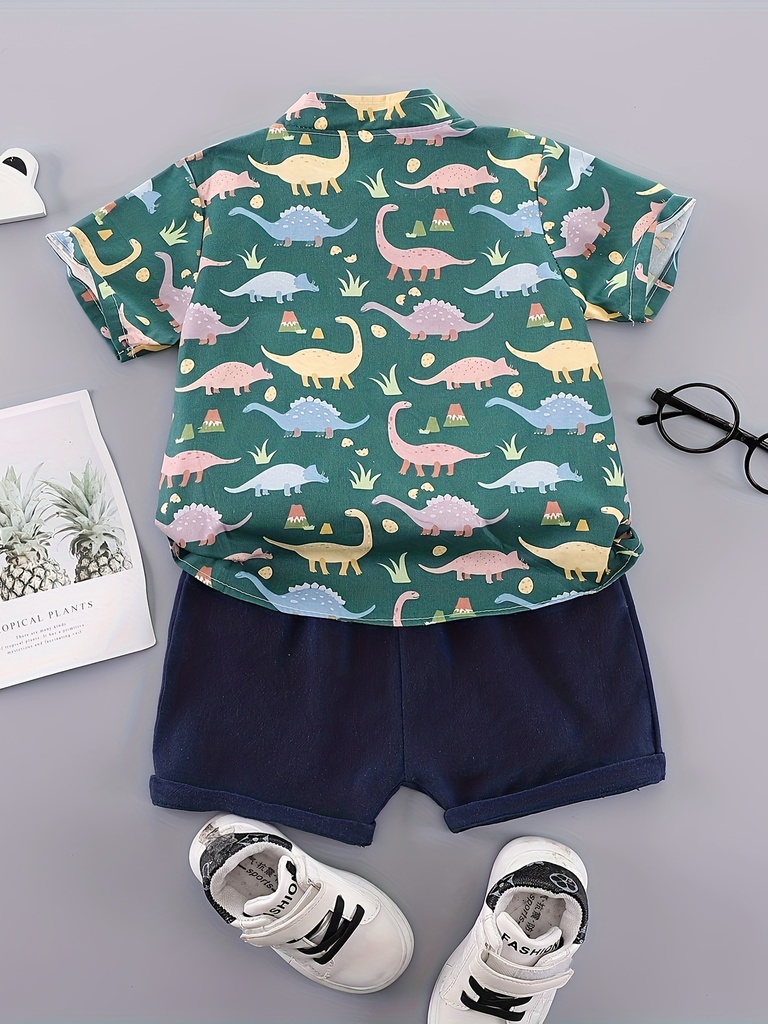 Conjunto de Camisa de Dinosaurios y Short Luxeira