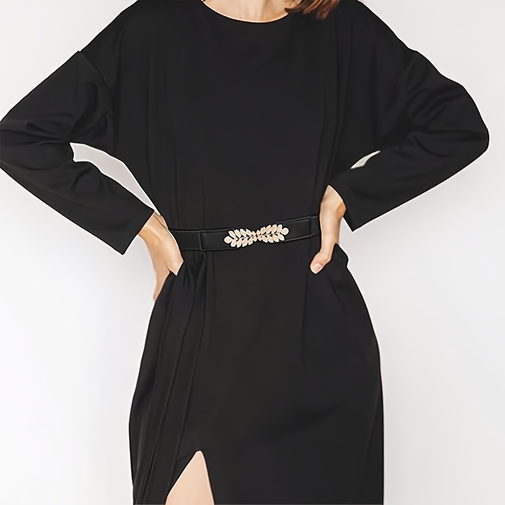 Cinturón Elástico Retro con Hebillas de Metal para Vestidos